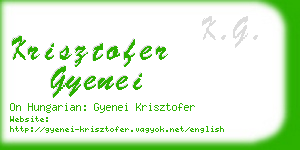 krisztofer gyenei business card